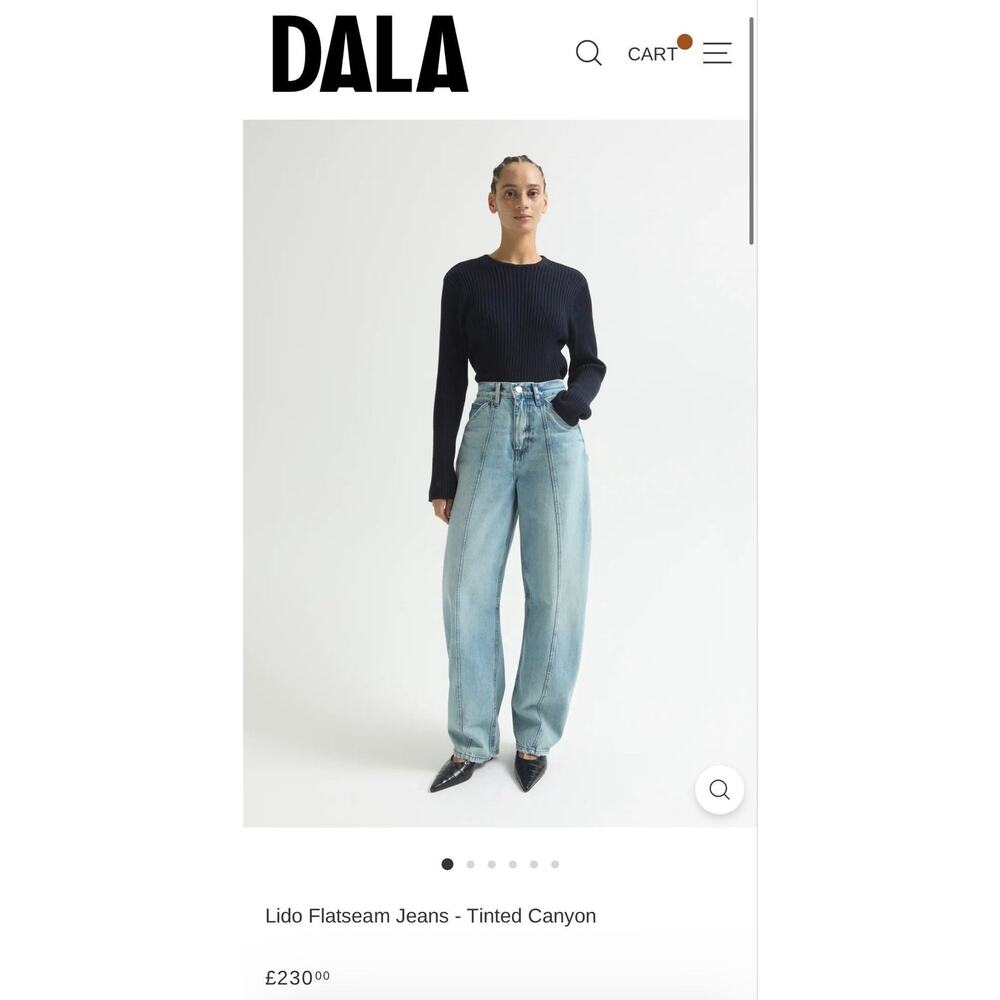 NEW DALA LIDO FLATSEAM BARREL JEANS – TINTED CANYON - SIZE 28in